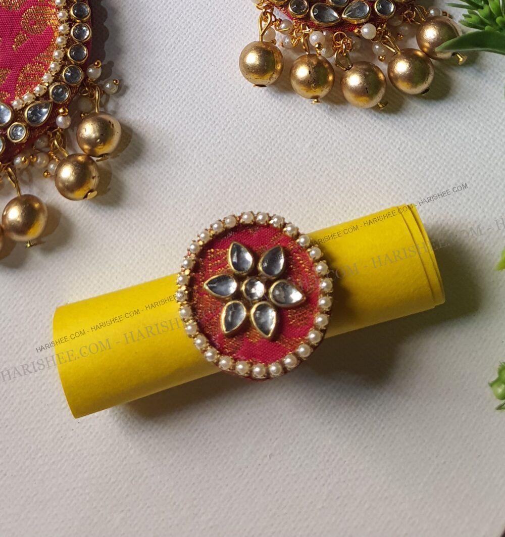 Febric kundan Ring (Adjustable)