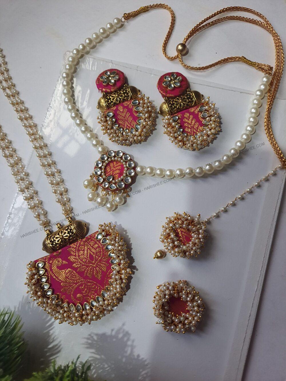Hansika Set- Banarasi febric jewelry