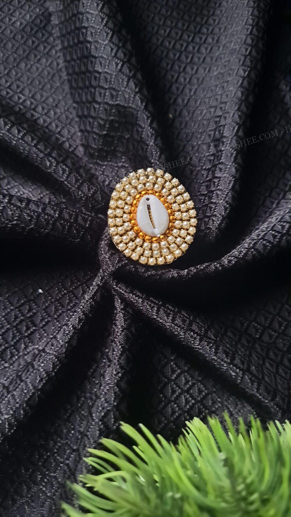 Shell Golden Pearl Ring(Adjustable)