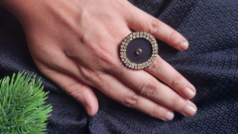 Fabric Stone Ring (Adjustable)