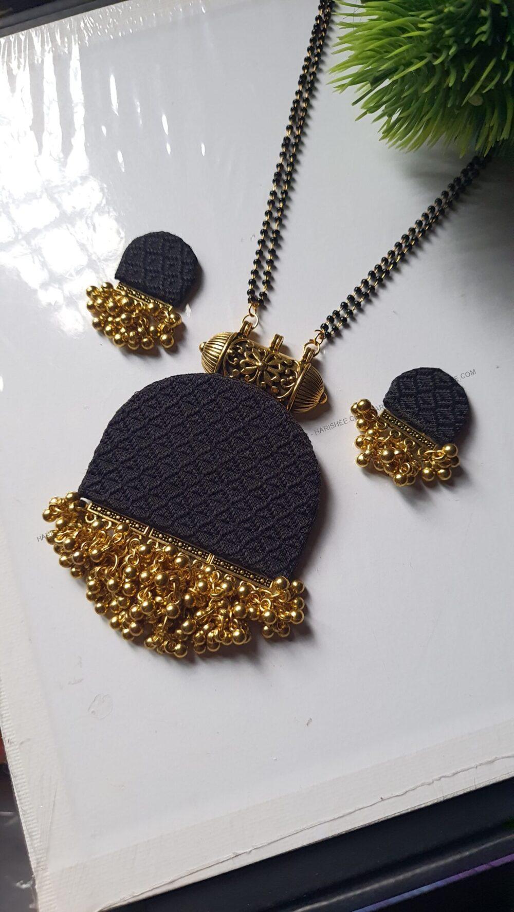 Kanika Set -Black Khaan febric jewelry