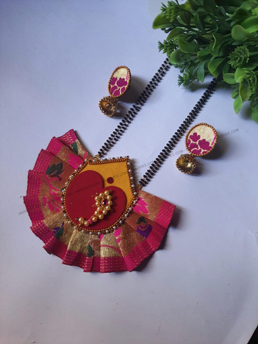 Devi Ji set- Paihani fabric jewelry set