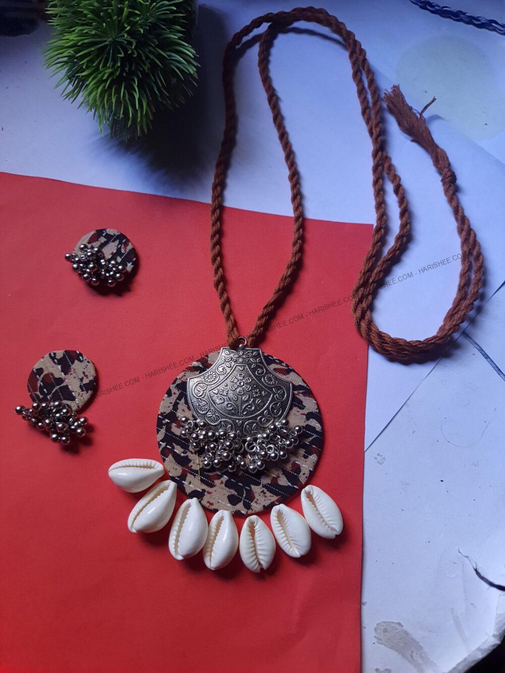 Vedika Set - Kalamkari febric jewelery oxidized