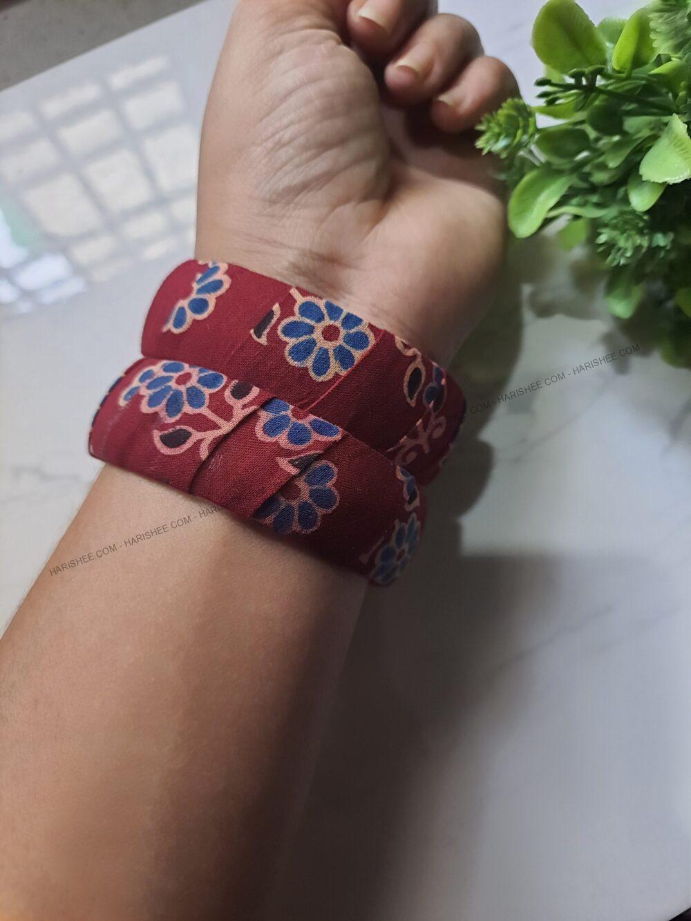 Aaliyah2 - Kalamkari Fabric Bangles Set