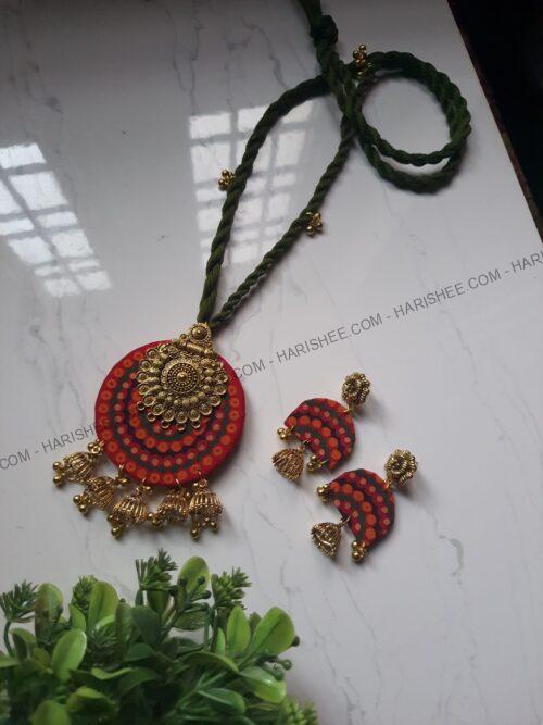 Rachna Set-Gujaari febric jewelery oxidized