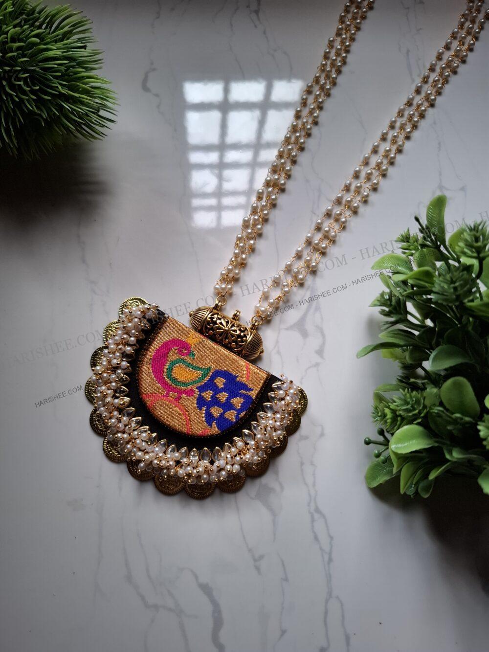 Daksha - Paithani Fabric Necklace