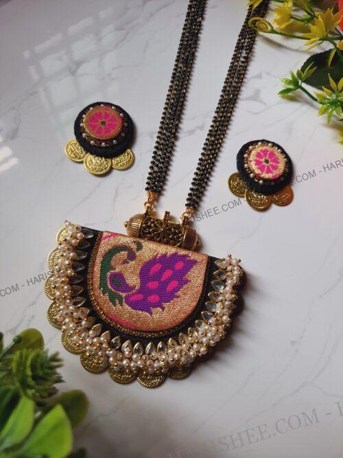 Ramya- Paithani Fabric jewelry Mangalsutra set