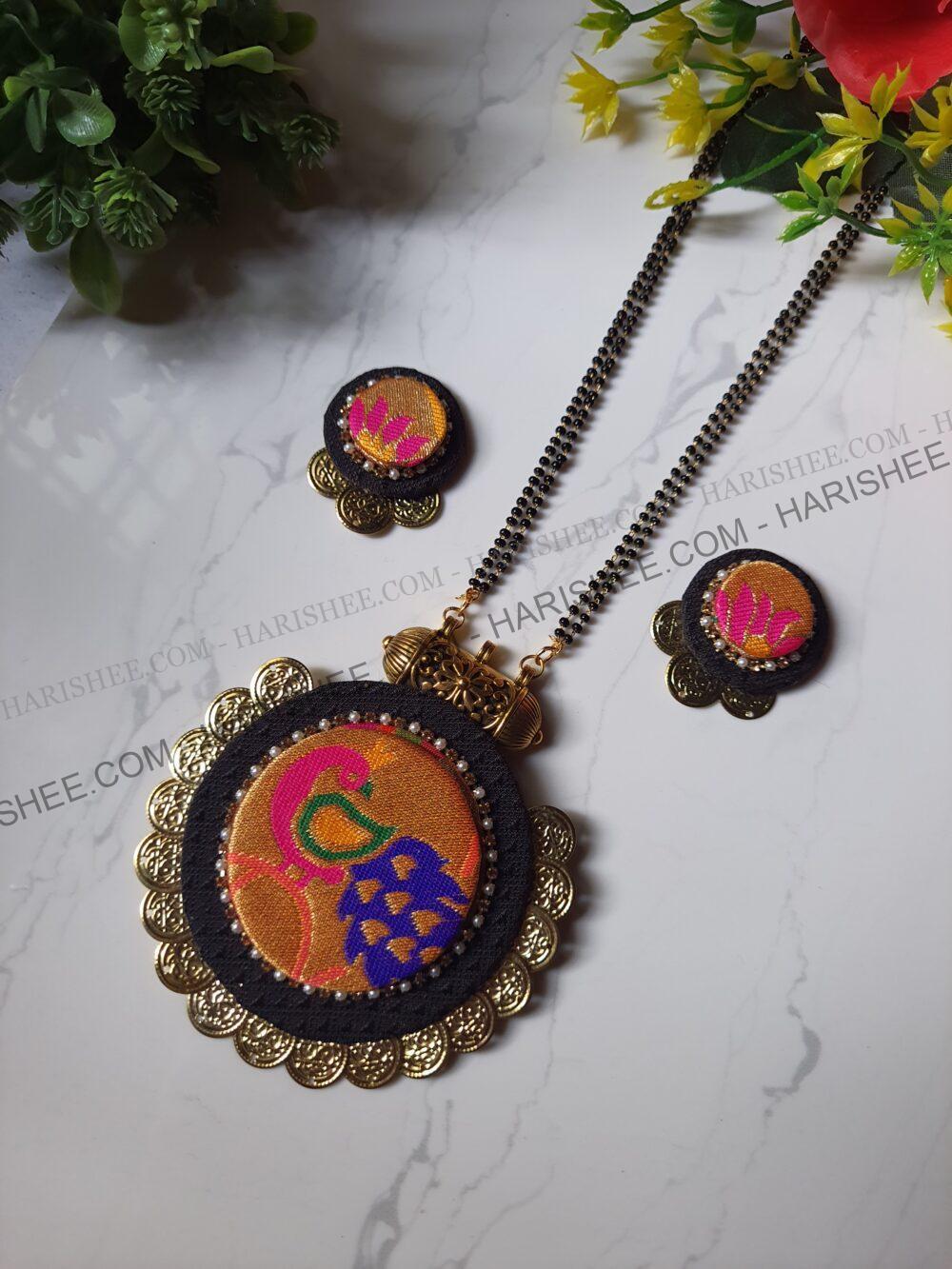 Pihuu- Paithani Fabric jewelry Mangalsutra set