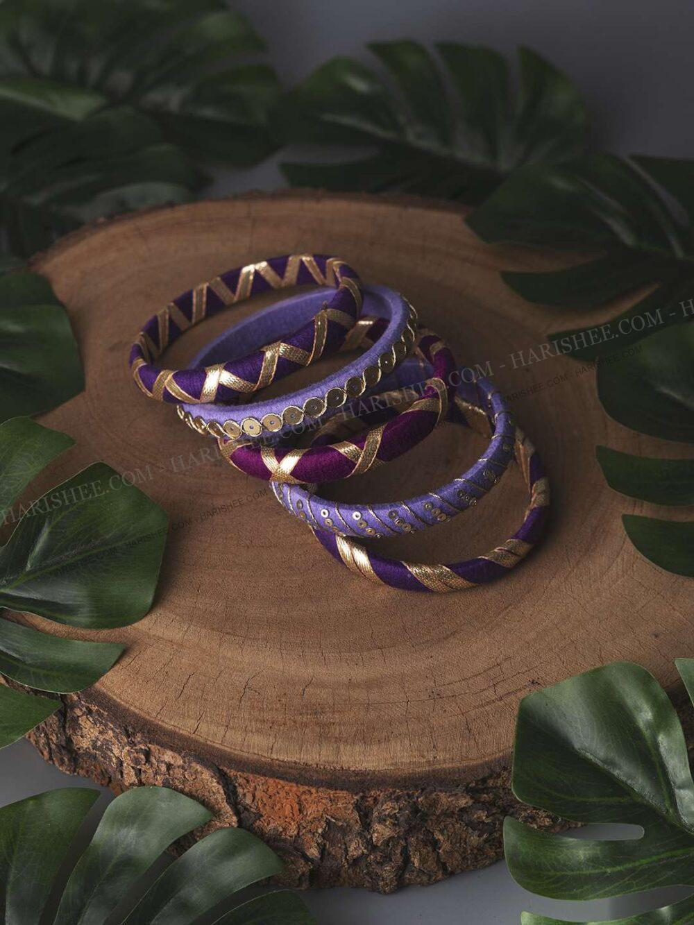 Kashish- Thread Bangles Set (Violet)