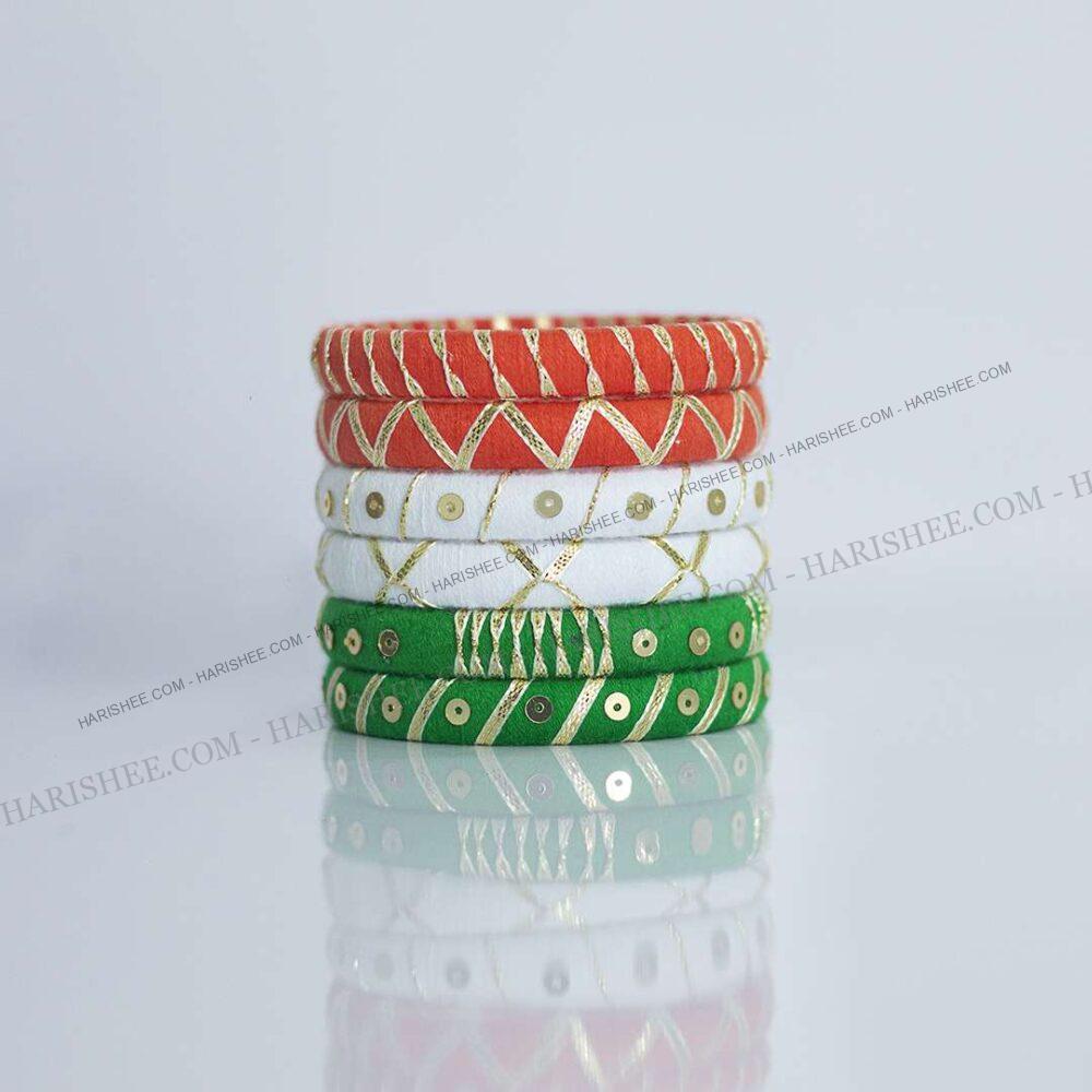 Bharti- Thread Bangles Set (Tricolor)