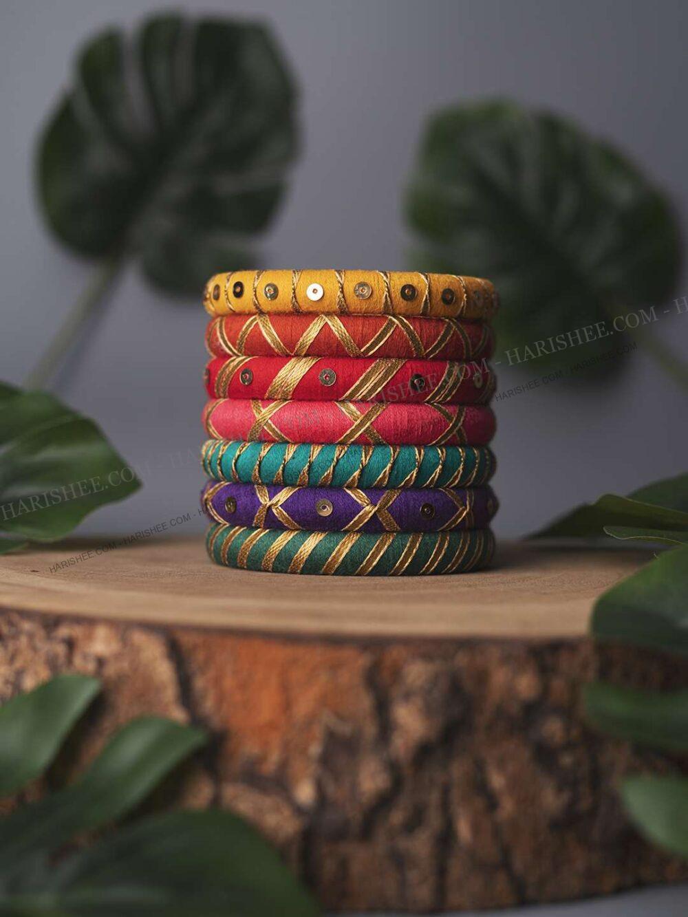 Kirti - Thread Bangles Set (Multicolored)