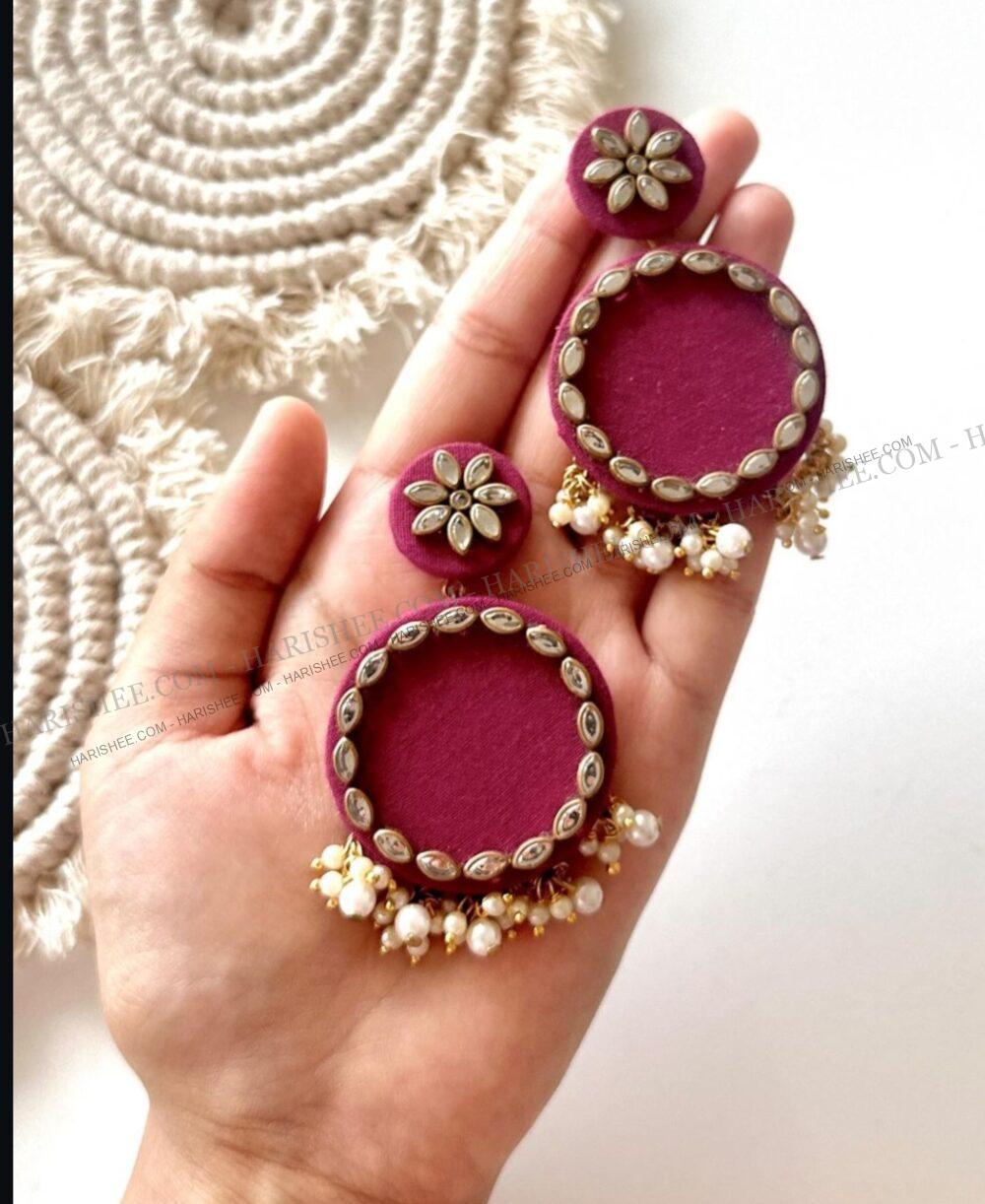 Mehek Earings - Fabric Stone Earings
