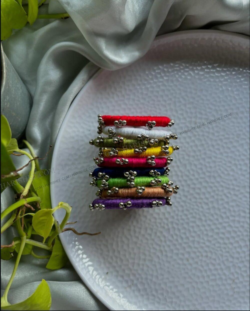 Daksha - Thread Oxidized bangles set