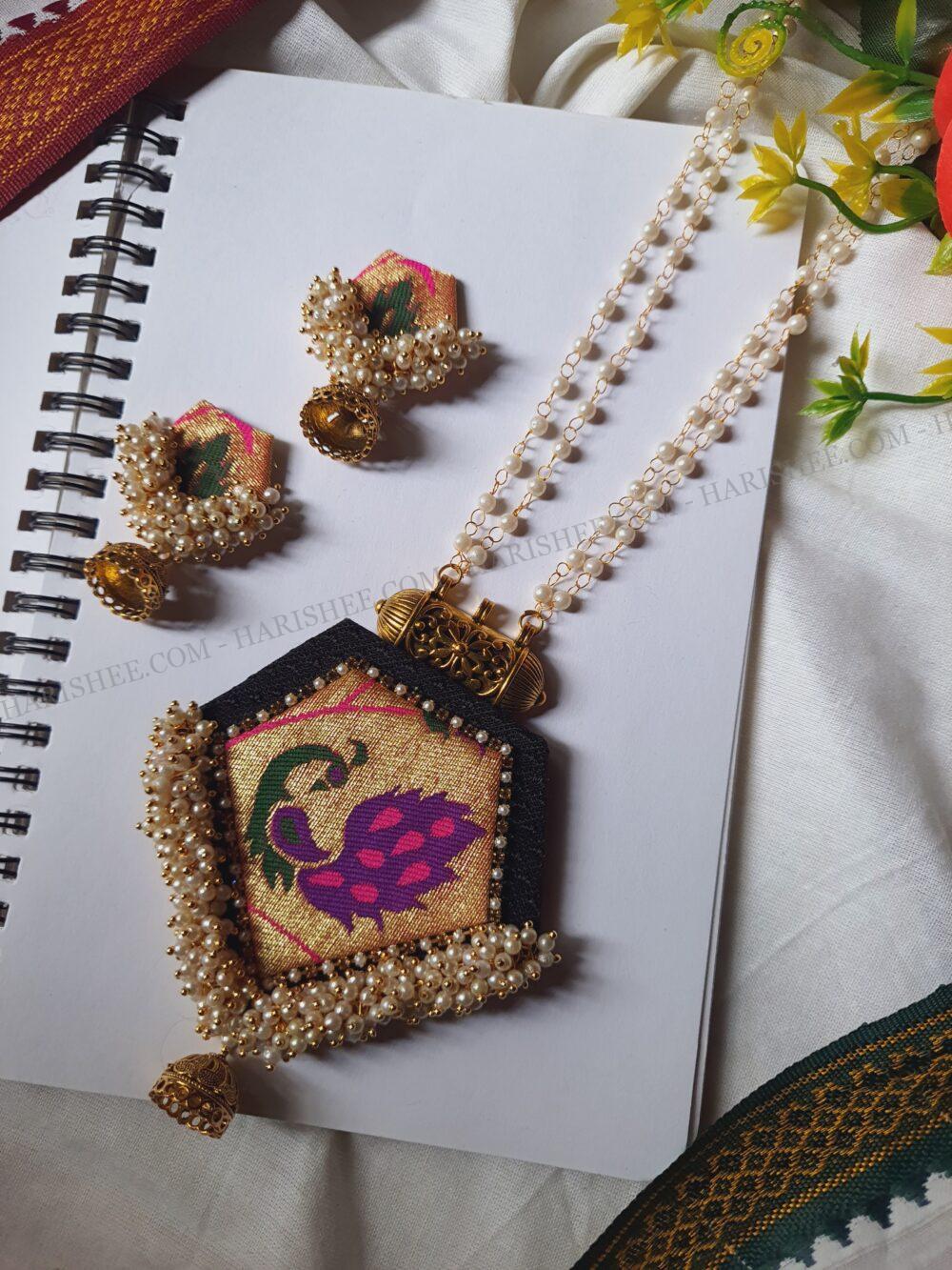 Roop- Paithani Fabric jewelry sets